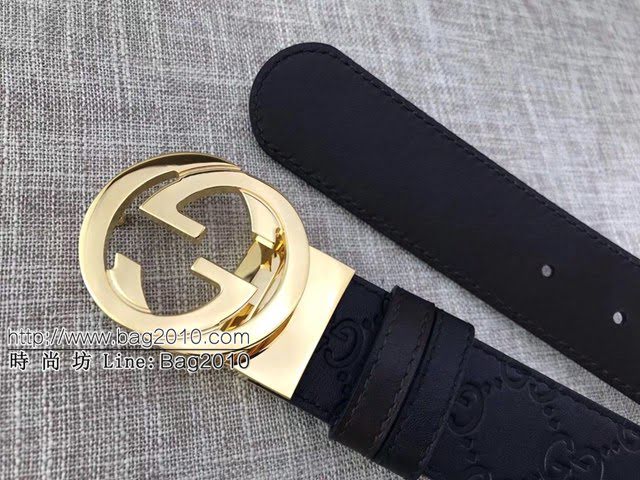Gucci男士皮帶 古奇雙G轉扣腰帶  jjp1826